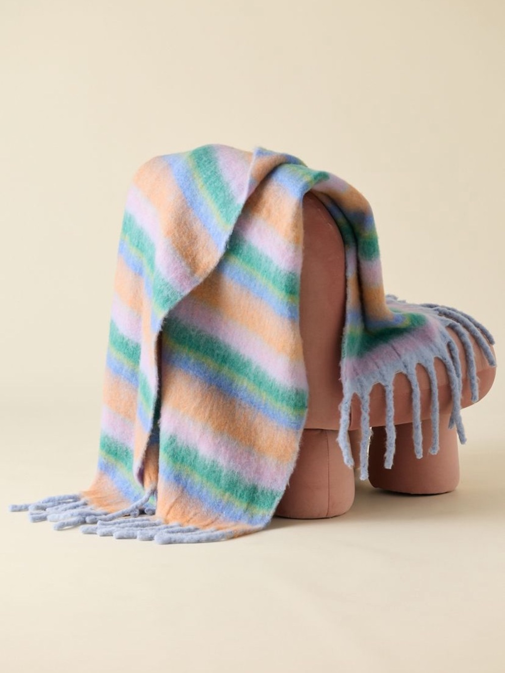 Monroe Faux Mohair Scarf Throw Blanket NWT